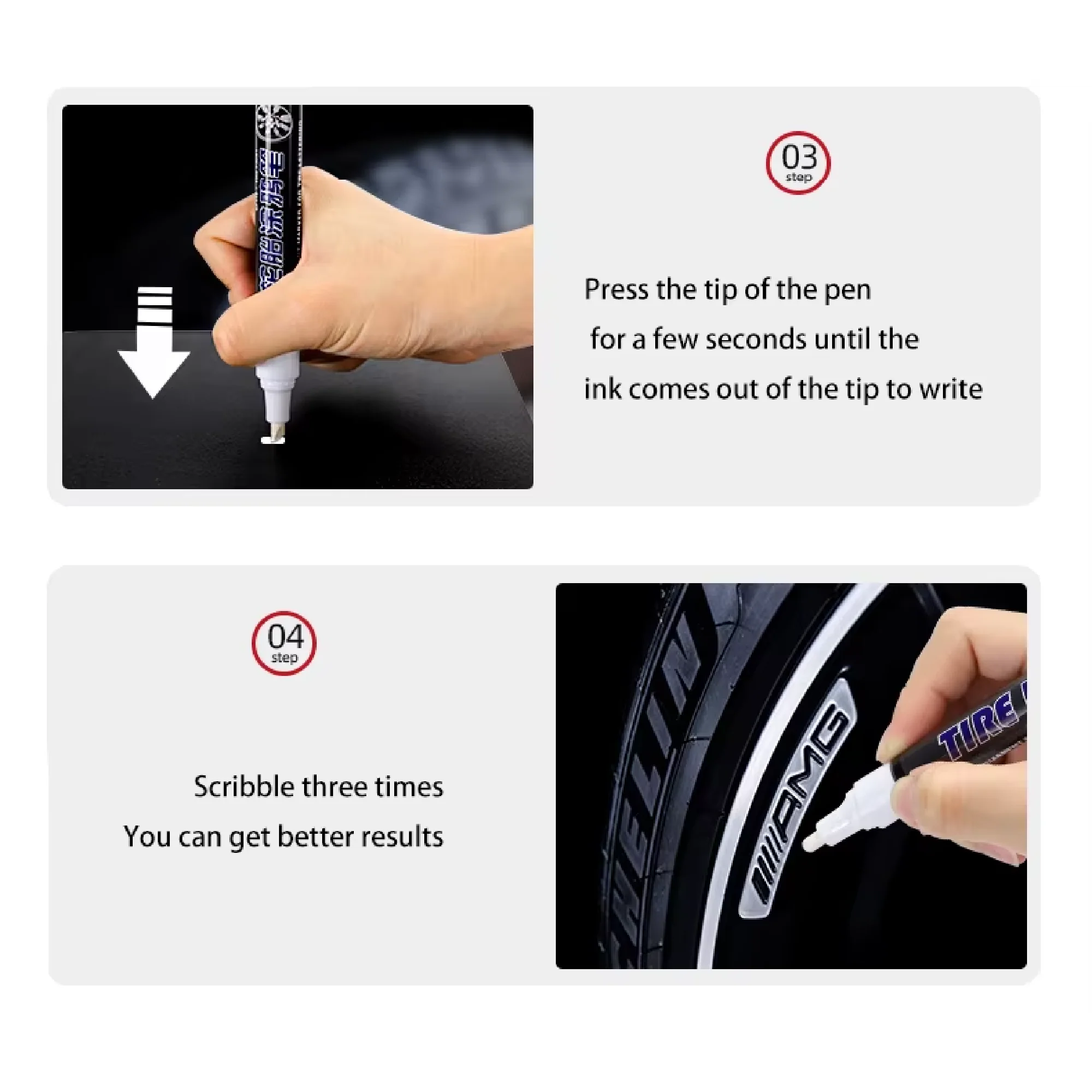 Car Tire Paint Marker – Durable Waterproof Ink Pen for Rubber & Wheel Lettering - Image 4
